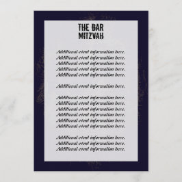 Cartão de Informações Mitzvah para o Bar de Banda