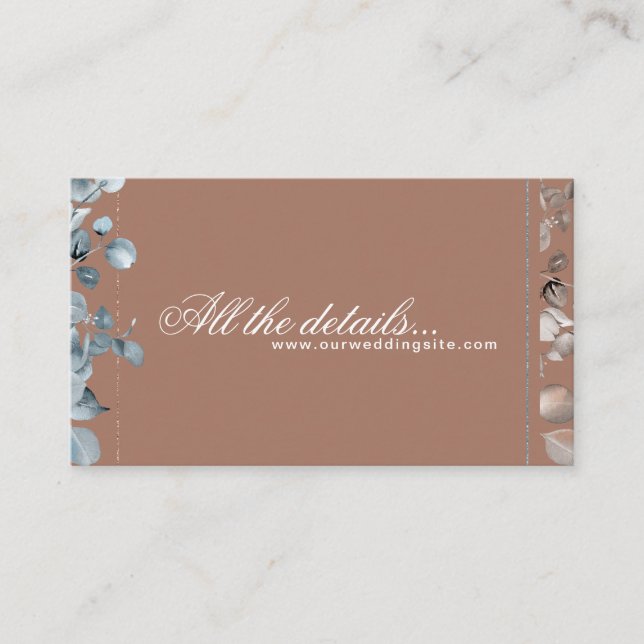 Cartão De Informações Mocha Mousse Botânico todos os detalhes 2 (Frente)