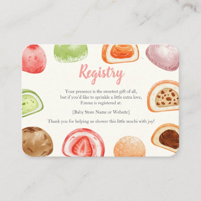 Cartão De Informações Mochi-sweet and full of love! (Frente)