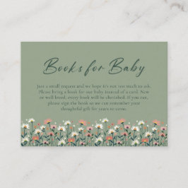 Cartão De Informações Modern Boho Floral Sage Green Baby in Bloom Shower