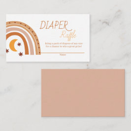 Cartão De Informações Modern Boho Rainbow Fralda Raffle