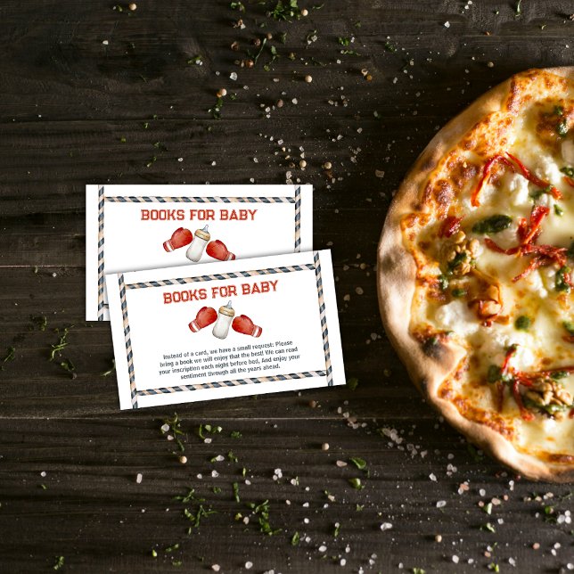 Cartão De Informações Modern Boxing Little Champion Books Baby Shower  (Modern Boxing Little Champion Books Baby Shower Enclosure Card)