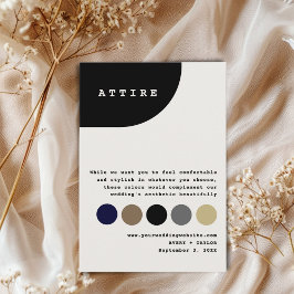 Cartão De Informações Modern Chic Monochrome Wedding Dress Code Card