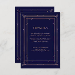 Cartão De Informações Modern Deco Rosa Dourado | Detalhes do Convidado d