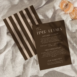 Cartão De Informações Modern Earth Brown Classy Fancy Wedding Details