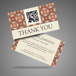 Cartão De Informações Modern Earthy Mosaic Interior Designer Thank You