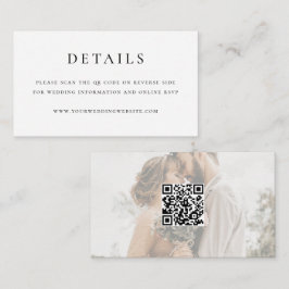 Cartão De Informações Modern Elegant QR Code Wedding Mini