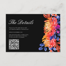 Cartão De Informações Modern Elegant Watercolor Bouquet Floral Wedding