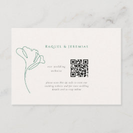 Cartão De Informações Modern Emerald Wedding Website Enclosure Card