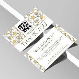 Cartão De Informações Modern Gold Geometric Thank You Card