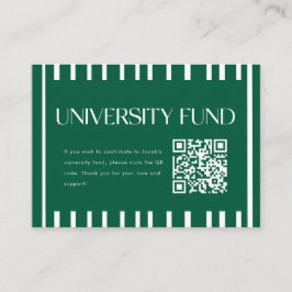 Cartão De Informações Modern Green University Fund QR Code Graduation