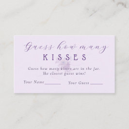 Cartão De Informações Modern Guess How Many Kisses Bridal Shower Game