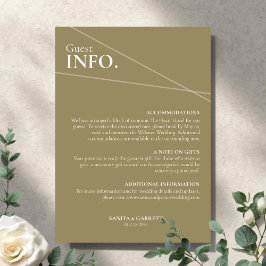 Cartão De Informações Modern Intersecting Lines Wedding Guest Info Card