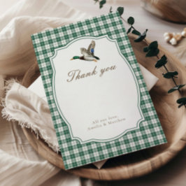 Cartão De Informações Modern Mallard Duck Gender Neutral Thank You