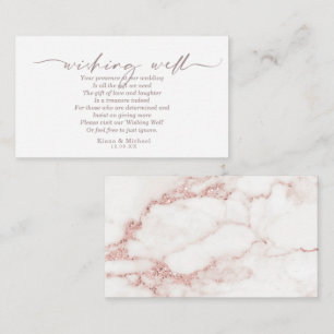 Cartão De Informações Modern Marble Glitter Wishing well V2 Blush ID816
