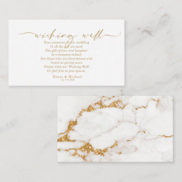 Cartão De Informações Modern Marble Glitter Wishing well V2 Dourada ID81