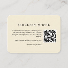 Cartão De Informações Modern Minimal Wedding Website QR Code Insert Card