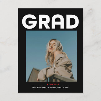 Cartão De Informações Modern minimalist bold black typography grad 2026 