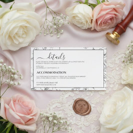 Cartão De Informações Modern Minimalist Botanical Wedding Details Card