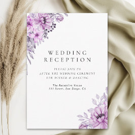 Cartão De Informações Modern Purple Floral Wedding Stationery 