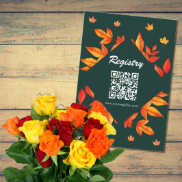 Cartão De Informações Modern Rustic Autumn Deixa Registro de Chá de pane