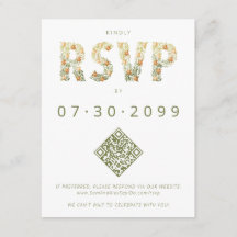 Modern Rustic Boho Floral Greenery Casamento RSVP