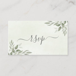 Cartão De Informações Modern Sage Greenery Wedding RSVP Enclosure Card