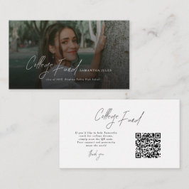 Cartão De Informações Modern Script Photo Graduation College Fund