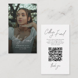 Cartão De Informações Modern Script Photo Graduation College Fund