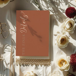 Cartão De Informações Modern Terracotta Wedding Details