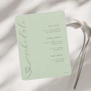 Cartão De Informações Modern Wedding Agendar e Detalhes Sage leve
