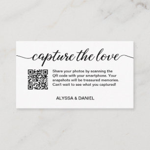 Cartão De Informações Modern Wedding Capture o código QR Love
