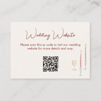 Cartão De Informações modern whimsical Wedding Website QR Code Enclosure