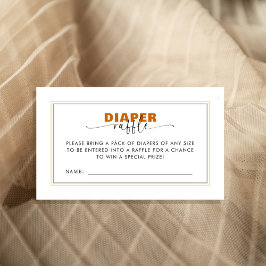 Cartão De Informações MOdern Wild One diaper raffle 