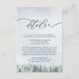 Cartão De Informações Modern Winter Forest Wedding Elegance