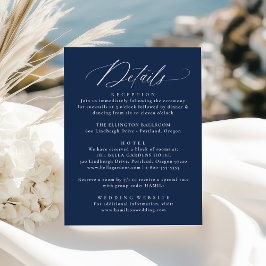 Cartão De Informações Moderna Caligrafia Elegante Detalhes de Casamento