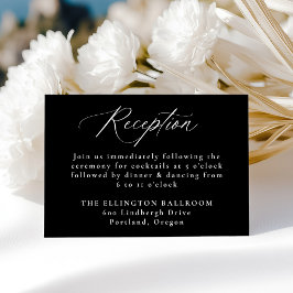 Cartão De Informações Moderna Caligrafia Elegante Recepção de Casamento