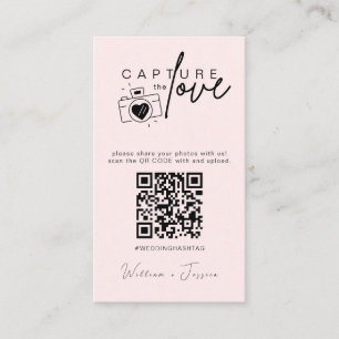 Cartão De Informações Moderno Casamento Capture o Código Qr do amor