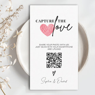 Cartão De Informações Moderno Casamento Minimalista Captura O Código QR
