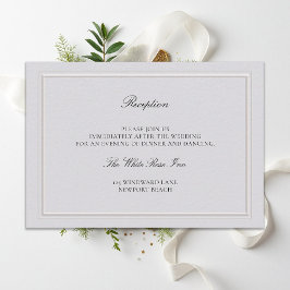 Cartão De Informações Moderno Clássico Elegante Recepção de Casamento em