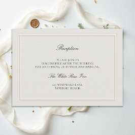 Cartão De Informações Moderno Clássico Elegante Recepção de Casamento em