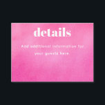 Cartão De Informações Moderno cor-de-água rosa Trendy Bat Mitzvah<br><div class="desc">Placa de receptáculo do Bat Mitzvah com Trendência Chic Trendy Cor de Água Rosa Moderna Personalizada</div>