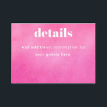 Cartão De Informações Moderno cor-de-água rosa Trendy Bat Mitzvah<br><div class="desc">Placa de receptáculo do Bat Mitzvah com Trendência Chic Trendy Cor de Água Rosa Moderna Personalizada</div>