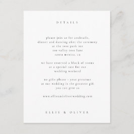 Cartão De Informações Moderno de Casamento de Fotos de Boho Negro e Bran