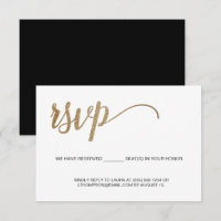 Moderno Dourado RSVP sem envio Assento Reservado S