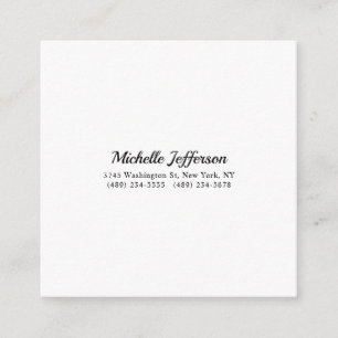 Cartão De Informações Moderno Mínimo Negro e Branco