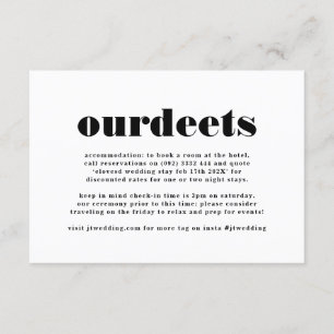 Cartão De Informações Moderno Negro Blanco Extra Info Nuestros Detalles