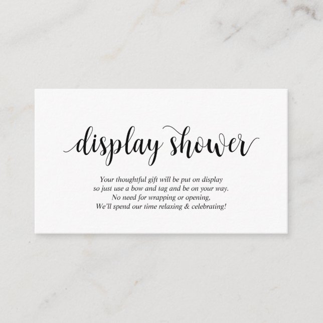 Cartão De Informações Moderno Russo, Preto, Chá de Exibição (Frente)