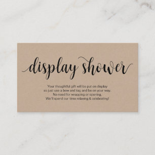 Cartão De Informações Moderno Rustic Kraft, Black Script, Chá de exibi