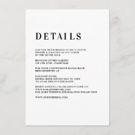 Cartão De Informações Moderno, simples, frisch - Hochzeit Enclosure Card